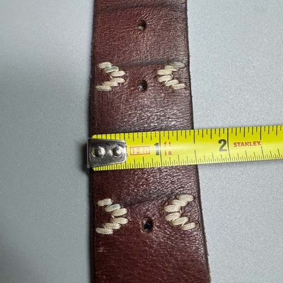 Y2K Levi's  Embroidered Belt Men's Sz‎ 32-36 Brown Genuine Leather - Picture 6 of 6